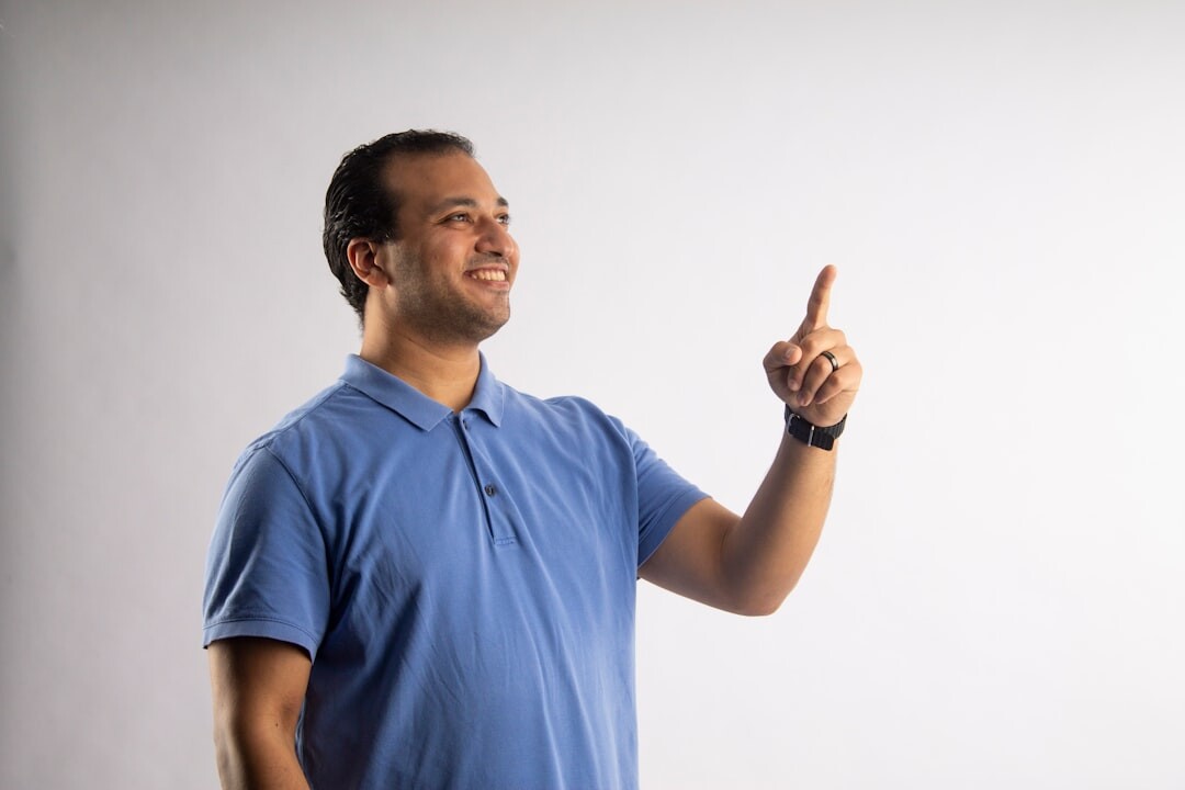 man using positive body language