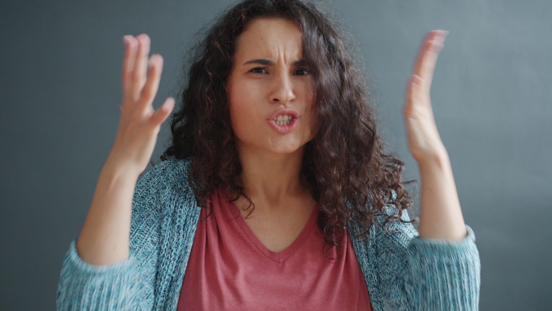 woman expressing feelings calmly